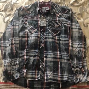 Aflliction Button Down Plaid Shirt